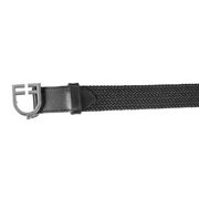 CINTURA IN CUOIO CON ELASTICO E LOGO A FIBBIA NERO CINTURA IN CUOIO CON ELASTICO E LOGO A FIBBIA NERO