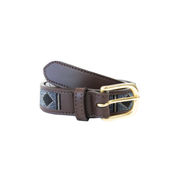 CINTURA IN CUOIO CON INSERTI FIBBIERIA OTTONE ARGENTO CINTURA IN CUOIO CON INSERTI FIBBIERIA OTTONE ARGENTO