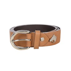 CINTURA IN PELLE COLOR CUOIO CON TESTA DI CAVALLO 3CM CINTURA IN PELLE COLOR CUOIO CON TESTA DI CAVALLO 3CM