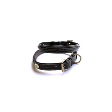 COLLARE PER CANE DYON IN CUOIO INGLESE CON CUCITURE DECORATIVE COLLARE PER CANE DYON IN CUOIO INGLESE CON CUCITURE DECORATIVE
