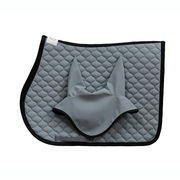 DIAMOND QUILTED SADDLE PAD & EAR BONNET SET LIGHT GREY – MASCHERONI SELLERIA DIAMOND QUILTED SADDLE PAD & EAR BONNET SET LIGHT GREY – MASCHERONI SELLERIA