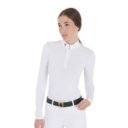 EQUESTRO WOMEN'S LONG-SLEEVED POLO SHIRT "ARTEMIS" MODEL EQUESTRO WOMEN'S LONG-SLEEVED POLO SHIRT "ARTEMIS" MODEL