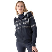 FELPA DONNA FULL ZIP CON CAPPUCCIO VIXY BLU FELPA DONNA FULL ZIP CON CAPPUCCIO VIXY BLU