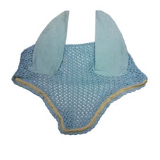 FLY VEIL WITH CONTRASTING LIGHT BLUE PIPING GOLD FLY VEIL WITH CONTRASTING LIGHT BLUE PIPING GOLD