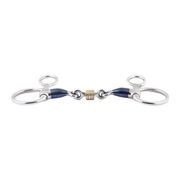 FRENCH MOUTH BAUCHER BIT JUMP'IN IN BLUE STEEL WITH COPPER RINGS FRENCH MOUTH BAUCHER BIT JUMP'IN IN BLUE STEEL WITH COPPER RINGS