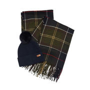 GIFT SET BERRETTO CON PON PON E SCIARPA IN TARTAN GIFT SET BERRETTO CON PON PON E SCIARPA IN TARTAN