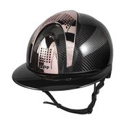 HELMET CARBON FIBER E-LIGHT WITH 3 ROSE GOLD INSERTS AND GLOSSY BLACK POLO VISOR HELMET CARBON FIBER E-LIGHT WITH 3 ROSE GOLD INSERTS AND GLOSSY BLACK POLO VISOR