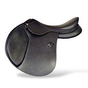 JUMPING SADDLE GRACE IN HAMMERED LEATHER WITH MEDIUM DEEP SEAT, LATEX PADS AND MEDIUM CANTLE BLACK JUMPING SADDLE GRACE IN HAMMERED LEATHER WITH MEDIUM DEEP SEAT, LATEX PADS AND MEDIUM CANTLE BLACK
