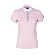 LADIES PIQUE RIDING POLO SHIRT BY ANNA SCARPATI, STAND UP COLLAR, MOD. FUERTE ANNA SCARPATI COL. PALE PINK LADIES PIQUE RIDING POLO SHIRT BY ANNA SCARPATI, STAND UP COLLAR, MOD. FUERTE ANNA SCARPATI COL. PALE PINK