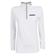 LADIES SHOW/COMPETITION POLO SHIRT BY EQUILINE, LONG SLEEVES, MOD. CINDY EQUILINE COL. WHITE LADIES SHOW/COMPETITION POLO SHIRT BY EQUILINE, LONG SLEEVES, MOD. CINDY EQUILINE COL. WHITE