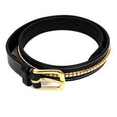 LEATHER BELT WITH BRASS CLINCHERS – PARIANI BLACK LEATHER BELT WITH BRASS CLINCHERS – PARIANI BLACK