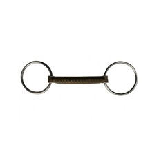 LOOSE RING SNAFFLE WITH LEATHER-COVERED MOUTHPIECE LOOSE RING SNAFFLE WITH LEATHER-COVERED MOUTHPIECE