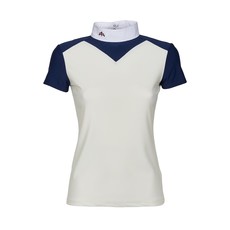MAGLIA DA EQUITAZIONE DONNA MANICA CORTA JANE MAKEBE CREMA /BLU MAGLIA DA EQUITAZIONE DONNA MANICA CORTA JANE MAKEBE CREMA /BLU