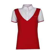 MAGLIA SLEEVED COMPETITION POLO WITH LACE INSERTS ANIMO Women Red MAGLIA SLEEVED COMPETITION POLO WITH LACE INSERTS ANIMO Women Red