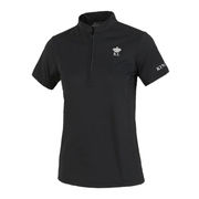 MAGLIETTA DONNA MEZZA MANICA DOTTIE COLLO COREANA 1/2 ZIP MAGLIETTA DONNA MEZZA MANICA DOTTIE COLLO COREANA 1/2 ZIP