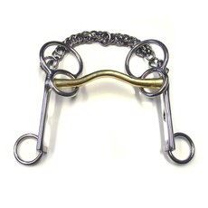 MEDIUM SHANK SWALES BIT WITH THIN SOLID MOUTHPIECE AND CURB CHAIN MEDIUM SHANK SWALES BIT WITH THIN SOLID MOUTHPIECE AND CURB CHAIN