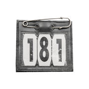 NUMERO DI PARTENZA IN PVC CON SPILLA DA BALIA NERO NUMERO DI PARTENZA IN PVC CON SPILLA DA BALIA NERO