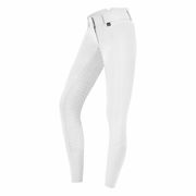 PANTALONI DA EQUITAZIONE A VITA ALTA CON INSERTO IN SILICONE BIANCO PANTALONI DA EQUITAZIONE A VITA ALTA CON INSERTO IN SILICONE BIANCO
