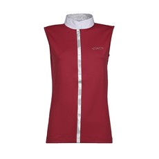 POLO DA EQUITAZIONE DA DONNA CON COLLO ALLA COREANA SENZA MANICHE CON INSERTO ANIMO COL. PEONIA-SILVER POLO DA EQUITAZIONE DA DONNA CON COLLO ALLA COREANA SENZA MANICHE CON INSERTO ANIMO COL. PEONIA-SILVER