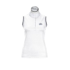 POLO DONNA DA CONCORSO SENZA MANICHE PIKEUR BIANCO POLO DONNA DA CONCORSO SENZA MANICHE PIKEUR BIANCO