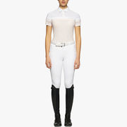POLO DONNA MEZZA MANICA TESSUTO JERSEY BIANCO ROSA POLO DONNA MEZZA MANICA TESSUTO JERSEY BIANCO ROSA