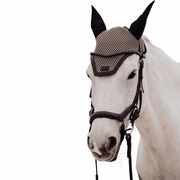 PREMIUM EAR BONNET BEIGE WITH BLACK LEATHER TRIM PREMIUM EAR BONNET BEIGE WITH BLACK LEATHER TRIM