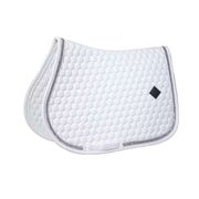 SADDLE PAD GLITTER BAND JUMPING WHITE WITH SILVER EDGE KENTUCKY SADDLE PAD GLITTER BAND JUMPING WHITE WITH SILVER EDGE KENTUCKY