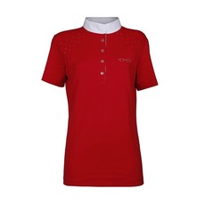 SHORT SLEEVED COMPETITION POLO WITH MANDARIN COLLAR ANIMO Women Red SHORT SLEEVED COMPETITION POLO WITH MANDARIN COLLAR ANIMO Women Red