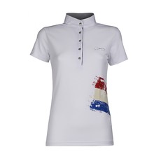 SHORT SLEEVED COMPETITION POLO WITH NETHERLANDS FLAG PRINT ANIMO Women White SHORT SLEEVED COMPETITION POLO WITH NETHERLANDS FLAG PRINT ANIMO Women White