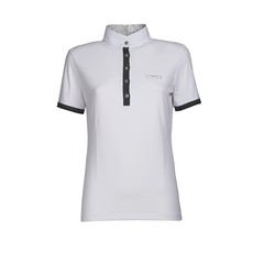 SHORT SLEEVED JERSEY COMPETITION POLO ANIMO WITH CONTRASTING TRIMMING Women White beige blue SHORT SLEEVED JERSEY COMPETITION POLO ANIMO WITH CONTRASTING TRIMMING Women White beige blue