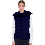 SLEEVELESS VEST PADDED FULL ZIP REMOVABLE HOOD NAVY BLUE SLEEVELESS VEST PADDED FULL ZIP REMOVABLE HOOD NAVY BLUE