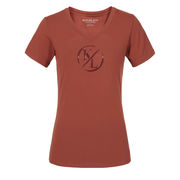 T-SHIRT DONNA MANICA CORTA COLLO A V KLOLANIA MARRONE MOGANO T-SHIRT DONNA MANICA CORTA COLLO A V KLOLANIA MARRONE MOGANO