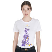 T-SHIRT DONNA SLIM FIT MANICA CORTA CON STAMPA CAVALIERE T-SHIRT DONNA SLIM FIT MANICA CORTA CON STAMPA CAVALIERE