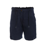 WOMEN’S LINEN BERMUDA SHORTS NAVY WOMEN’S LINEN BERMUDA SHORTS NAVY